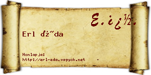 Erl Éda névjegykártya